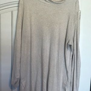 Heathered camel turtle neck tunic
